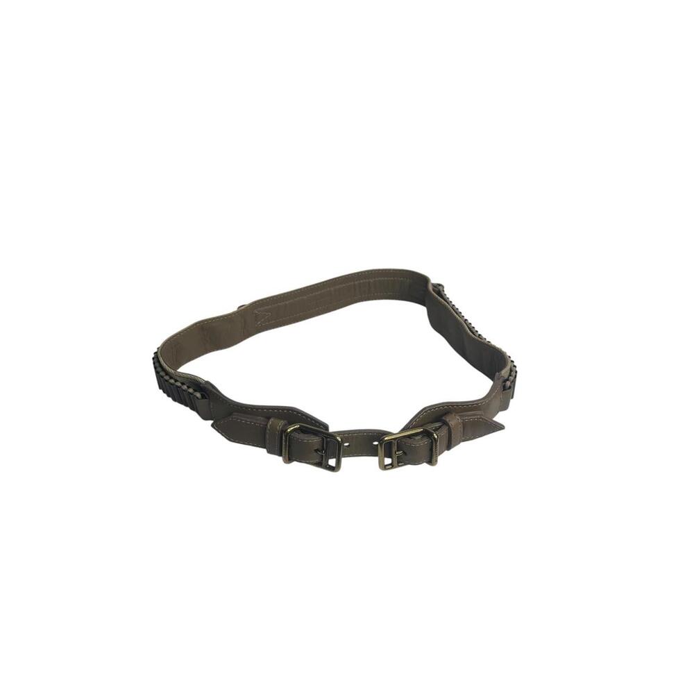 Vintage Burberry Leather Cartridge Double Buckle Ammo Belt